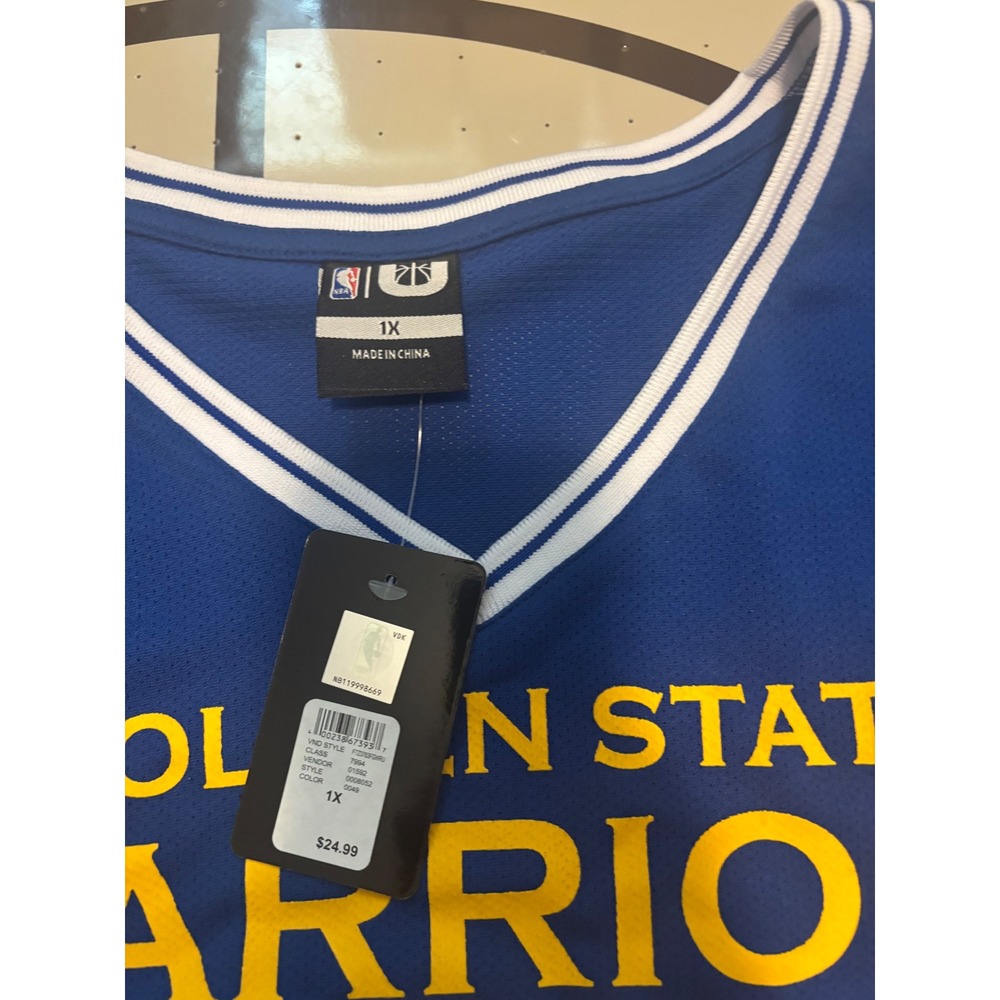 1058 NBA Golden State Warriors Women 1X Royal Blue Cropped V-Neck Jersey NWT - Picture 4 of 5